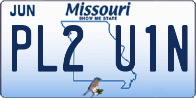MO license plate PL2U1N
