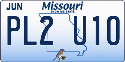 MO license plate PL2U1O