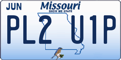 MO license plate PL2U1P