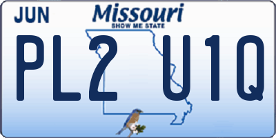 MO license plate PL2U1Q