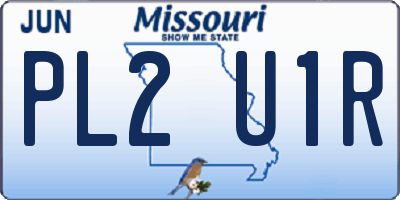 MO license plate PL2U1R