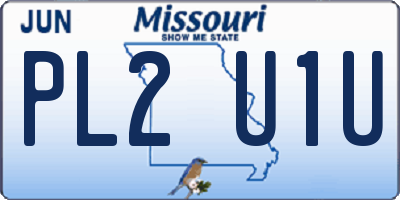 MO license plate PL2U1U