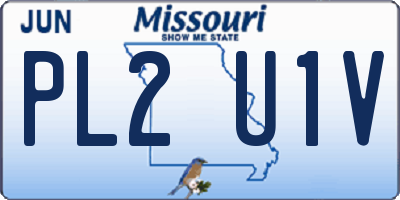 MO license plate PL2U1V