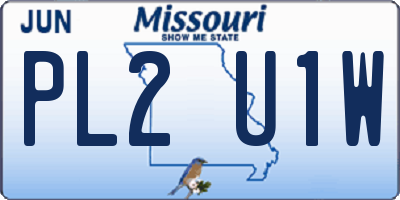 MO license plate PL2U1W