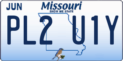 MO license plate PL2U1Y