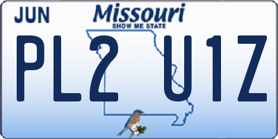 MO license plate PL2U1Z