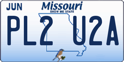MO license plate PL2U2A
