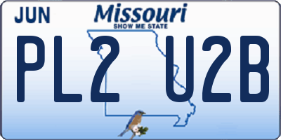 MO license plate PL2U2B