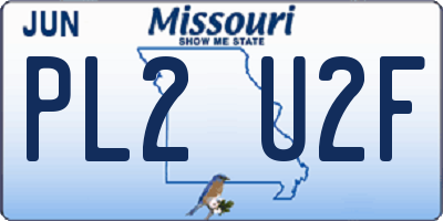 MO license plate PL2U2F