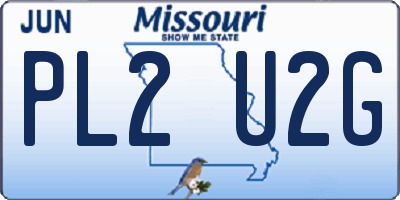 MO license plate PL2U2G