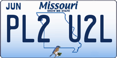 MO license plate PL2U2L