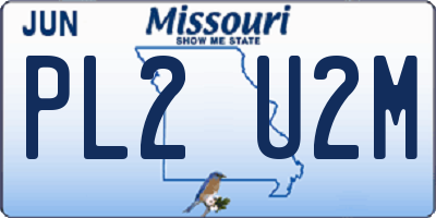 MO license plate PL2U2M