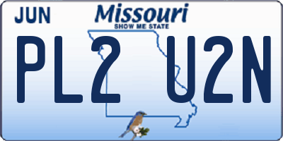 MO license plate PL2U2N