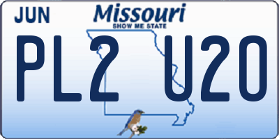 MO license plate PL2U2O