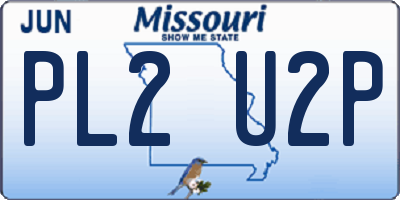 MO license plate PL2U2P
