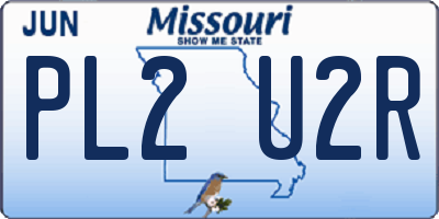 MO license plate PL2U2R