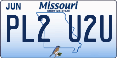 MO license plate PL2U2U