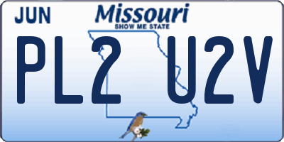 MO license plate PL2U2V