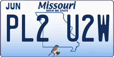 MO license plate PL2U2W