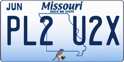 MO license plate PL2U2X
