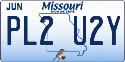 MO license plate PL2U2Y