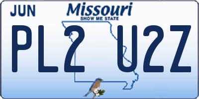 MO license plate PL2U2Z