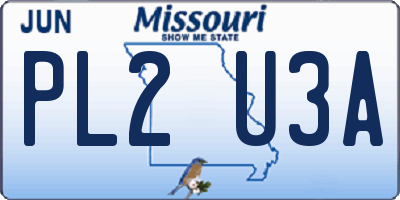 MO license plate PL2U3A