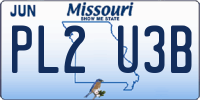 MO license plate PL2U3B
