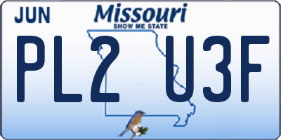 MO license plate PL2U3F