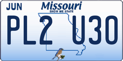 MO license plate PL2U3O
