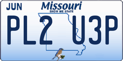 MO license plate PL2U3P