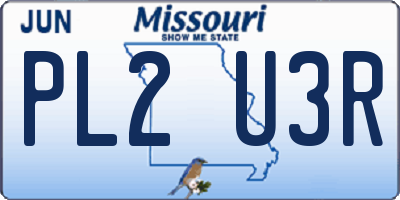 MO license plate PL2U3R