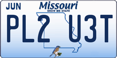 MO license plate PL2U3T