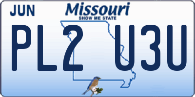 MO license plate PL2U3U