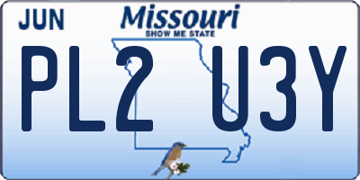 MO license plate PL2U3Y