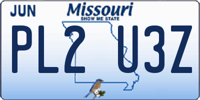 MO license plate PL2U3Z