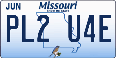 MO license plate PL2U4E