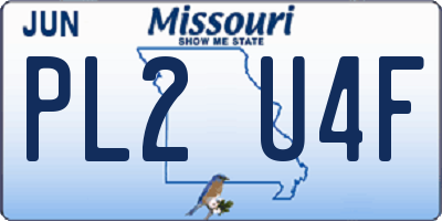 MO license plate PL2U4F