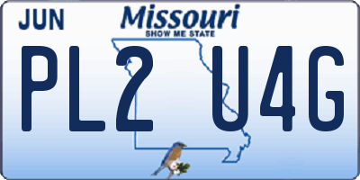 MO license plate PL2U4G