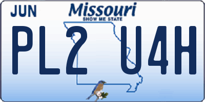 MO license plate PL2U4H