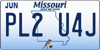 MO license plate PL2U4J