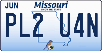 MO license plate PL2U4N