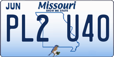 MO license plate PL2U4O