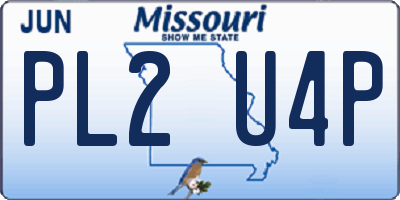 MO license plate PL2U4P