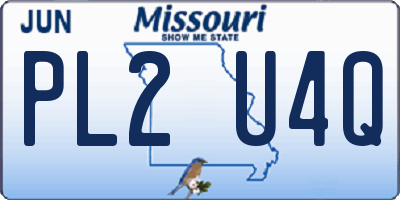 MO license plate PL2U4Q