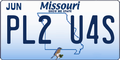 MO license plate PL2U4S