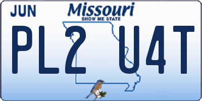 MO license plate PL2U4T