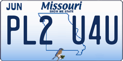 MO license plate PL2U4U