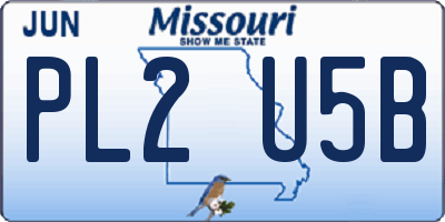 MO license plate PL2U5B
