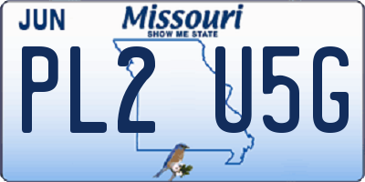 MO license plate PL2U5G
